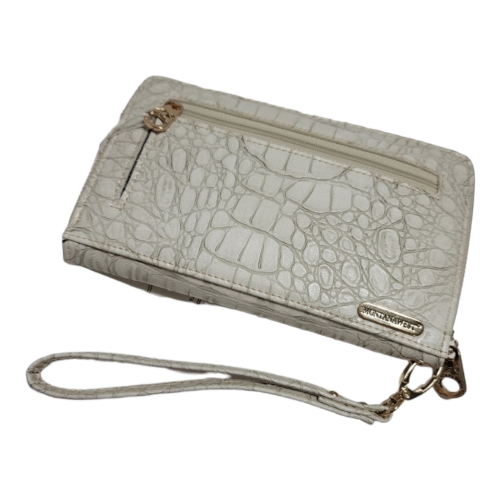 NWT Montana West Croc Embossed Wallet Wristlet - Picture 1 of 7